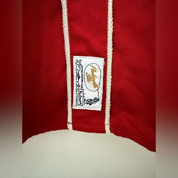 Panhandle Slim men’s red and white pearl snap western shirt. S - Picture 5 of 6